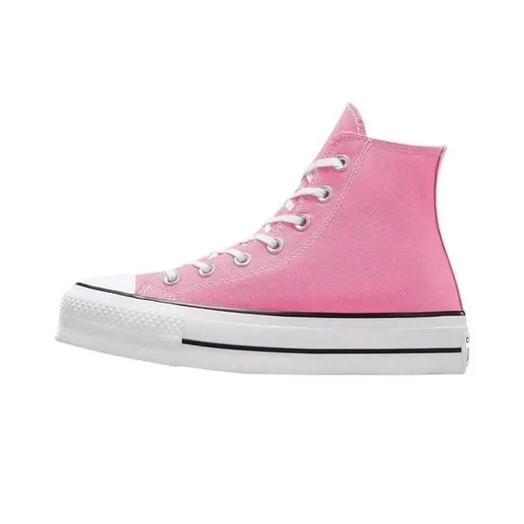 CONVERSE Women Chuck Taylor All Star Pink Platform Canvas High Top Sneakers - Picture 2 of 6
